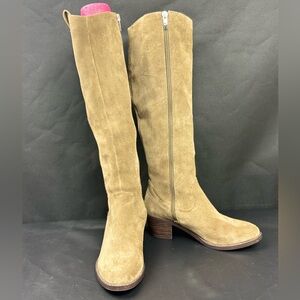 Tan Suede Knee-High Boots Marc Fisher